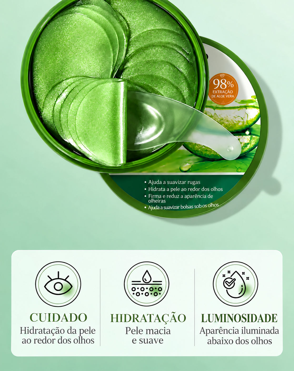 LoveBluum — Máscaras para os Olhos com Aloe Vera e Colágeno · 60 Unidades